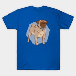 Cute Pug Dog Illustration T-Shirt